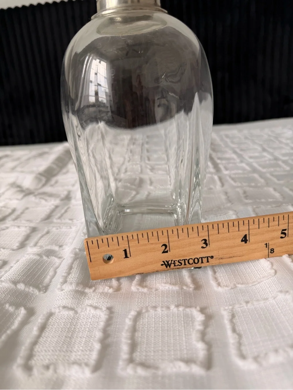 Pottery Barn, 70CL Heavy Glass Decanter, 95% Real Pewter, Thailand, 2lb 6oz